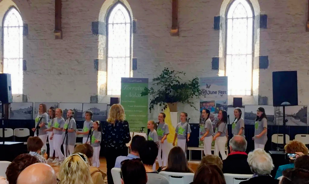 Choir singing together - Kilcullen Gospel Choir and One Voice children's choir directed by Lorraine Nolan